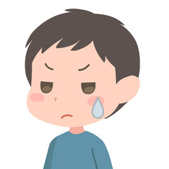 ムッとする男の子のイラスト