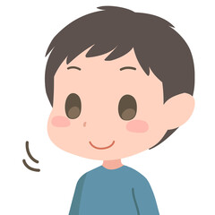 相槌を打つ男の子のイラスト