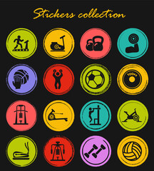 Sport equipment icons set