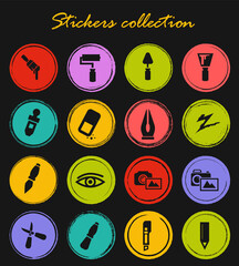 Art tools icons set