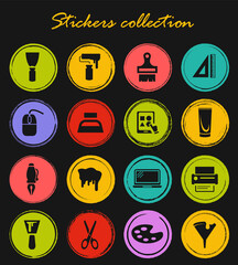 Art tools icons set