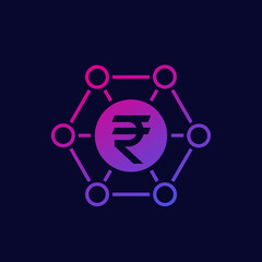 Financial diversification and indian rupee vector icon