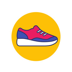 Running shoe, sneakers icon with outline
