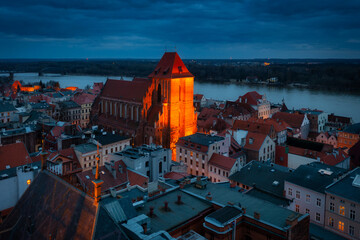 Architecture of the old town in Torun at dusk, Poland. © Patryk Kosmider