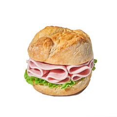 Fresh and tasty sandwich isolated on white background