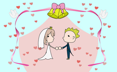 Men and women staring at each other.