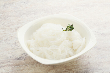 Glass asian noodles in the bowl