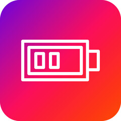 Half Battery Vector Icon Design Illustration
