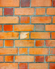 Nature Orange Red Crack Brick Wall Texture Background