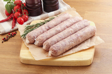 Raw pork sausages for grill