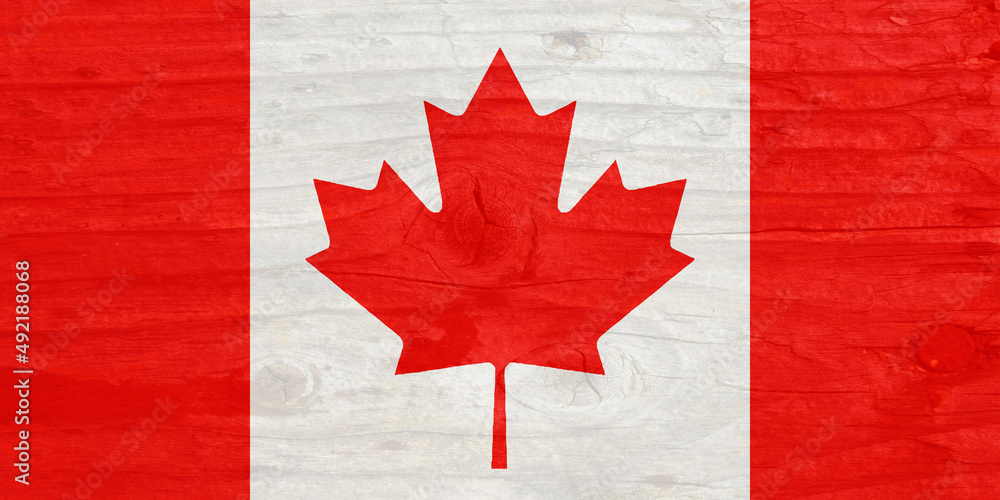 Canvas Prints canadian flag painted on wood