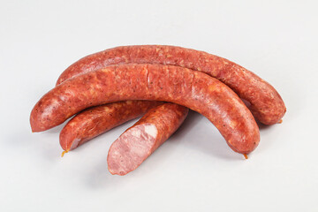 Natural meat sausages with minced meat