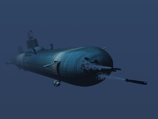 submarino Akula Typhoon en inmersión y en superficie