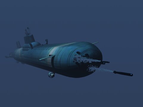 submarino Akula Typhoon en inmersi&oacute;n y en superficie