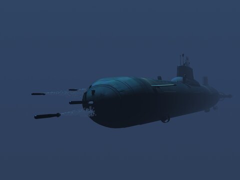 submarino Akula Typhoon en inmersi&oacute;n y en superficie