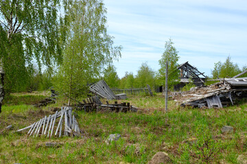 abandoned derelict house in russian countryside