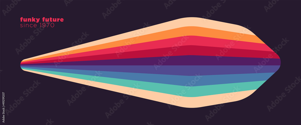 Poster minimalist abstract design in retro futuristic style with colorful stripes. vector illustration.