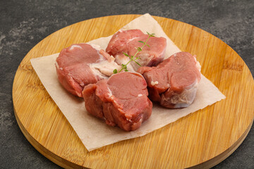 Raw pork tenderloin for cooking