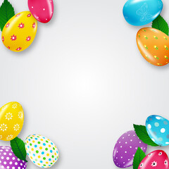 Naklejka na ściany i meble Happy Easter greeting Card Template Vector Illustration