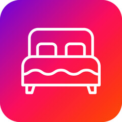 Double bed Vector Icon Design Illustration