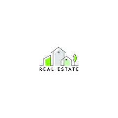 Real estate logo in line concept design.