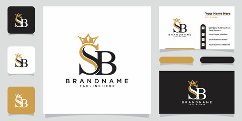 Letter SB Vector Logo Design Template with business card design