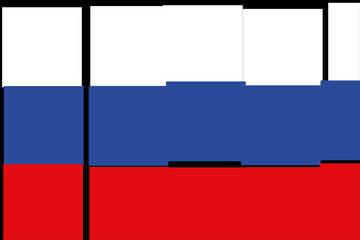 Russia. Flag of Russia. Horizontal design. llustration of the flag of Russia. Horizontal design. Abstract design. Illustration. Map.