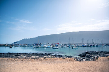 Port of Caleta del Sebo, La Graciosa Island, Lanzarote, Canary Islands. spain
