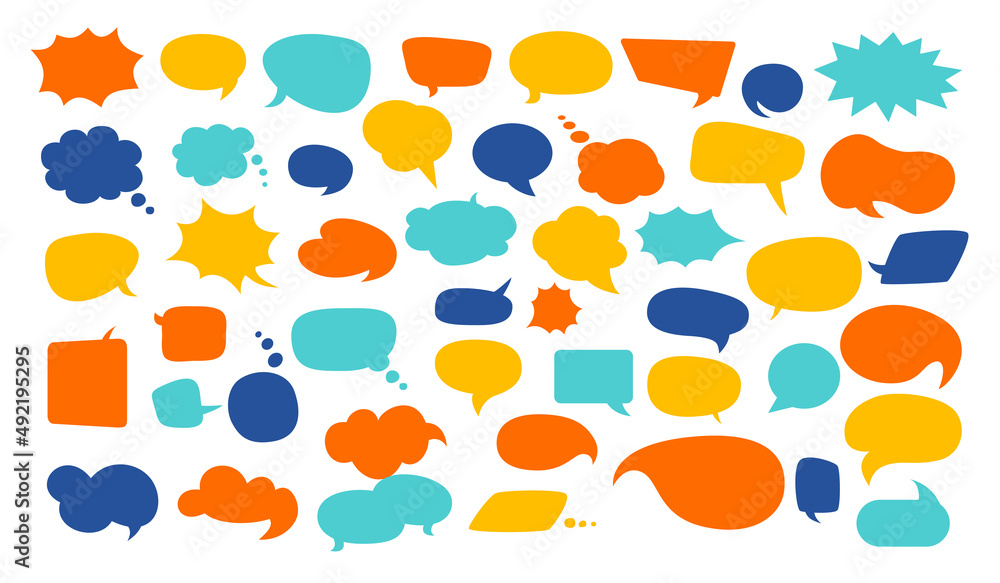 Poster speech bubble set. talk bubble. cloud speech bubbles collection. vector design