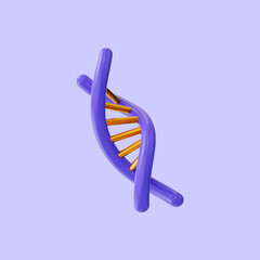 DNA icon 3d render concept for genetic information data analyze biomedical health chemistry