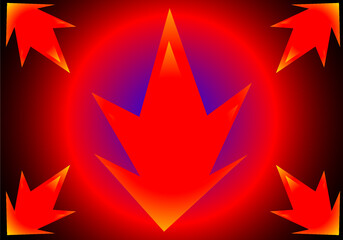 a fire background wearing red and mixed gradient colors