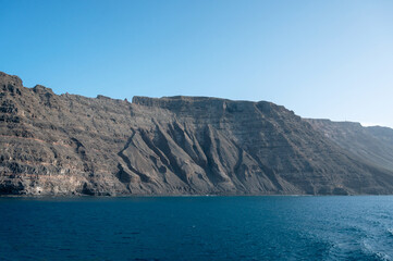 Fototapeta na wymiar Punta Fariones, Chinijo Archipelago, Orzola, Lanzarote, Canary Islands, seen from the sea