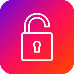 Unlocked Vector Icon Design Illustration