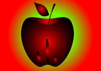 an apple background with mixed gradient colors