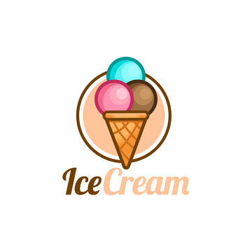 Ice cream company logo vector illustration