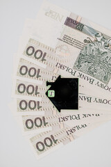 Domek na tle banknotów © rozentuzjazmowany