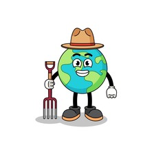 Cartoon mascot of earth farmer