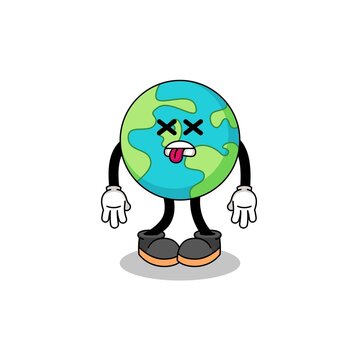earth mascot illustration is dead