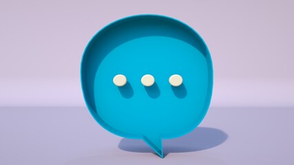Speech cloud. Thoughts. Idea, wisdom and understanding. Simple flat style. Question. 3d render
