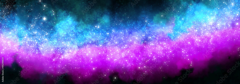 Wall mural space background with realistic nebula and lots of shining stars. infinite universe and starry night