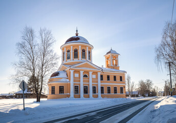 Church of Saints Zosima and Savvatiy built in 1819 in the ancient town of Kargopol, Russia