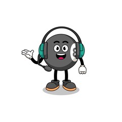 Mascot Illustration of billiard ball as a customer services