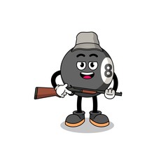 Cartoon Illustration of billiard ball hunter