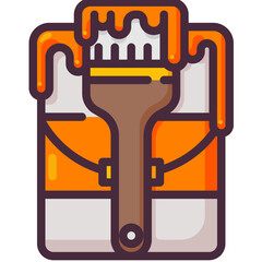 paint roller line icon