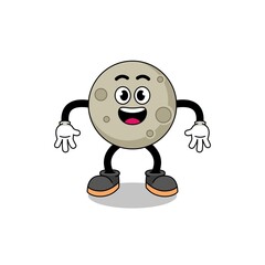 moon cartoon with surprised gesture