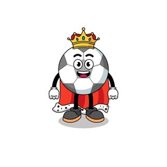 Mascot Illustration of soccer ball king
