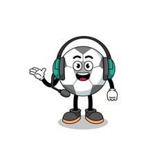 Mascot Illustration of soccer ball as a customer services