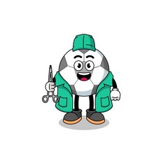 Illustration of soccer ball mascot as a surgeon