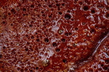 Brown burnt sugar texture close-up