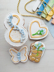 christmas cookies on a wooden background